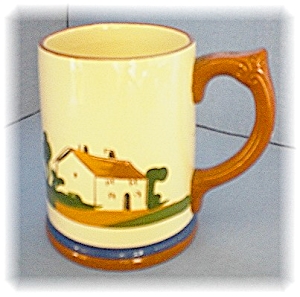 English Devon Ware Pottery Motto Mug