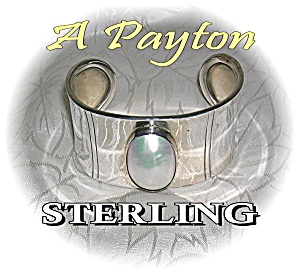 Sterling Silver & Genuin Mabe Pearl Cuff Brac