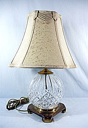 Waterford Lismore Lamp With Shade, Brass Footed