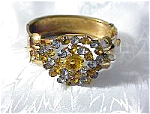 Goldtone & Rhinestone/crystal Bangle Bracelet