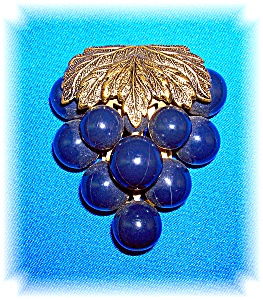Dress Clip Plastic Lucite Blue Grapes