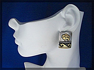 Tommy Singer Sterling Silver Gold Buffalo Clips
