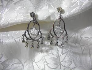 Silver Crystal/rhinestone Celebrity Earrings