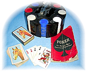 Vintage Poker Chip Set, Book 1941