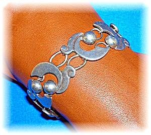 Signed Sterling Silver Taxco Patino Bracelet