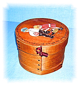 Vintage Handpainted Wooden Box Lauri 1983