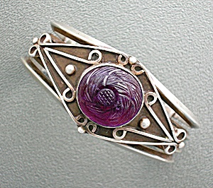 Sterling Silver Amethyst Rose Bracelet Ag 75
