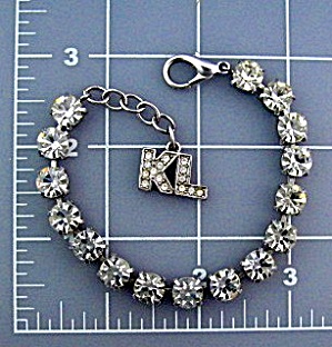 Kenneth Lane Crystal Silver Tennis Bracelet
