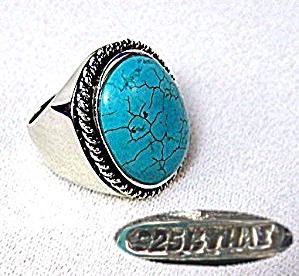 Sterling Silver Turquoise Ring Ht Thailand