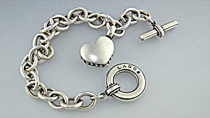 Lagos Sterling Silver Heart Charm Toggle Bracelet