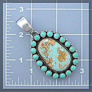 Pendant Sterling Silver Turquoise Edith James