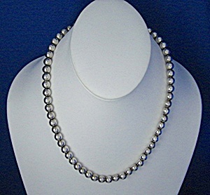 Necklace Sterling Silver 6mm Beads Taxco Mexico