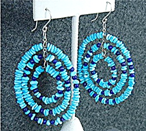 Navajo Turquoise Sterling Silver & Lapis Earrings