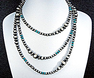 Navajo Pearls Sterling Silver Sleeeping Beauty Turquois