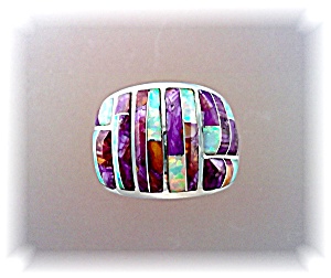 Opal Charoite Sterling Silver Inlays Designer Gl