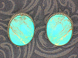 Robert Becenti Turquoise Sterling Silver Clip Earrings