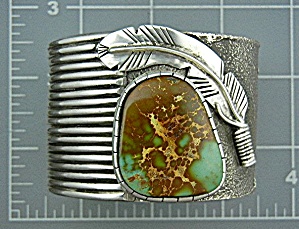 Navajo Sterling Silver Pilot Mountain Turquoise Cuff