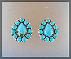 Navajo Sterling Silver Sleeping Beauty Turquoise Clip