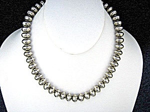 Navajo Sterling Silver 10mm Beads Necklace 17 Inches