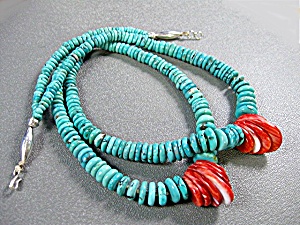 Santo Domingo Hand Crafted Turquoise Coral Necklace