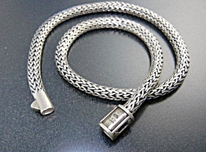 Wheat Sterling Silver Necklace Push Clasp Indonesia