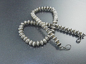 Native American Sterling Silver Beads Necklace