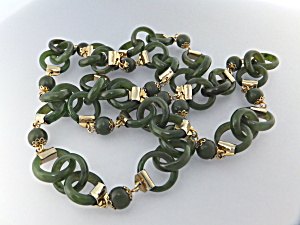 Necklace Gold Clad And Hetian Stone Links (Jade)
