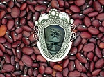 Sterling Silver Mexico Black Onyx Face Pin