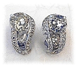 Earrings EISENBERG Crystal Silver RhodiumVintage  Clip 