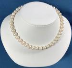 Sterling Silver Clasp Genuine Pearls 15 Inches 