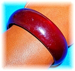 Bakelite Dark Cherry Red Bangle Bracelet
