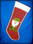 Christmas Stocking plaid with Santa...................