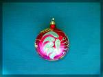 Hand painted blown glass Christmas ornament.