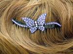 Sapphire Blue Crystals Hair Comb
