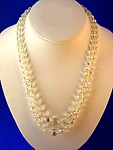 Bead Necklace, Crystal faceted 2 strand graduated,