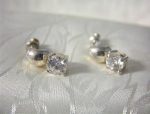 Sterling Silver & Large Sparkling CZ Earrings