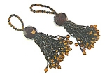 Black and Gold Glass Bead Tassles