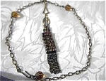 Amber Rhineston Claw Set Bead Tassle Necklace