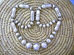 Navajo Pearls Barrel Round Beads Sterling Silver Signed