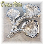  Silver Leaves Signed DOLCE VITA Brooch