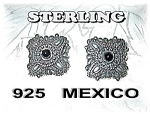 Heavy Sterling Silver & Onyx Clip Earrings