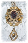 Pearl -Amber Glass Pendant and Chain ST LABRE