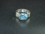 Sterling Silver Blue Topaz Ring 4ct