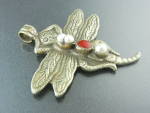 Nepal Silver Pearl Coral Bug 2 Sided  Pendant