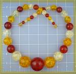 Necklace  Amber Gold Yellow Clear 24 Inches Graduated