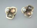 Amy Khann Russell Sterling Silver Pearl Quartz Earrings