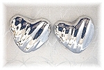 Taxco Mexico Sterling Silver Heart Clip Earrings