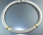 David Yurman 14K Gold Sterling Silver Cable Necklace