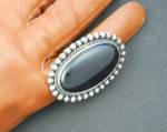 Happy Piasso Sterling Silver Onyx Ring Navajo