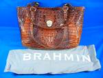 Brahmin Pecan Embossed Croc Leather Melbourne Bag